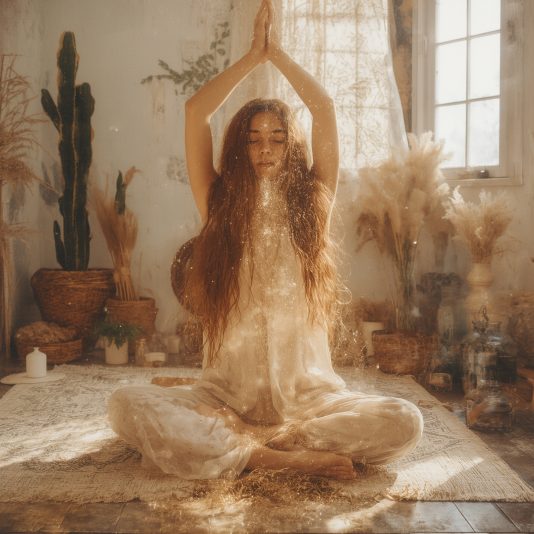 Lucid_Origin_radiant_woman_stretching_with_light_flowing_throu_3